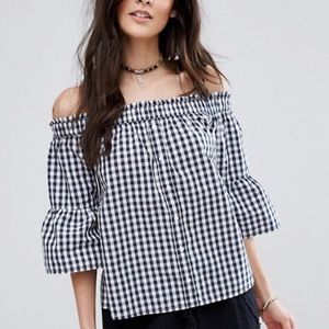 Abercrombie Off the Shoulder Gingham Top